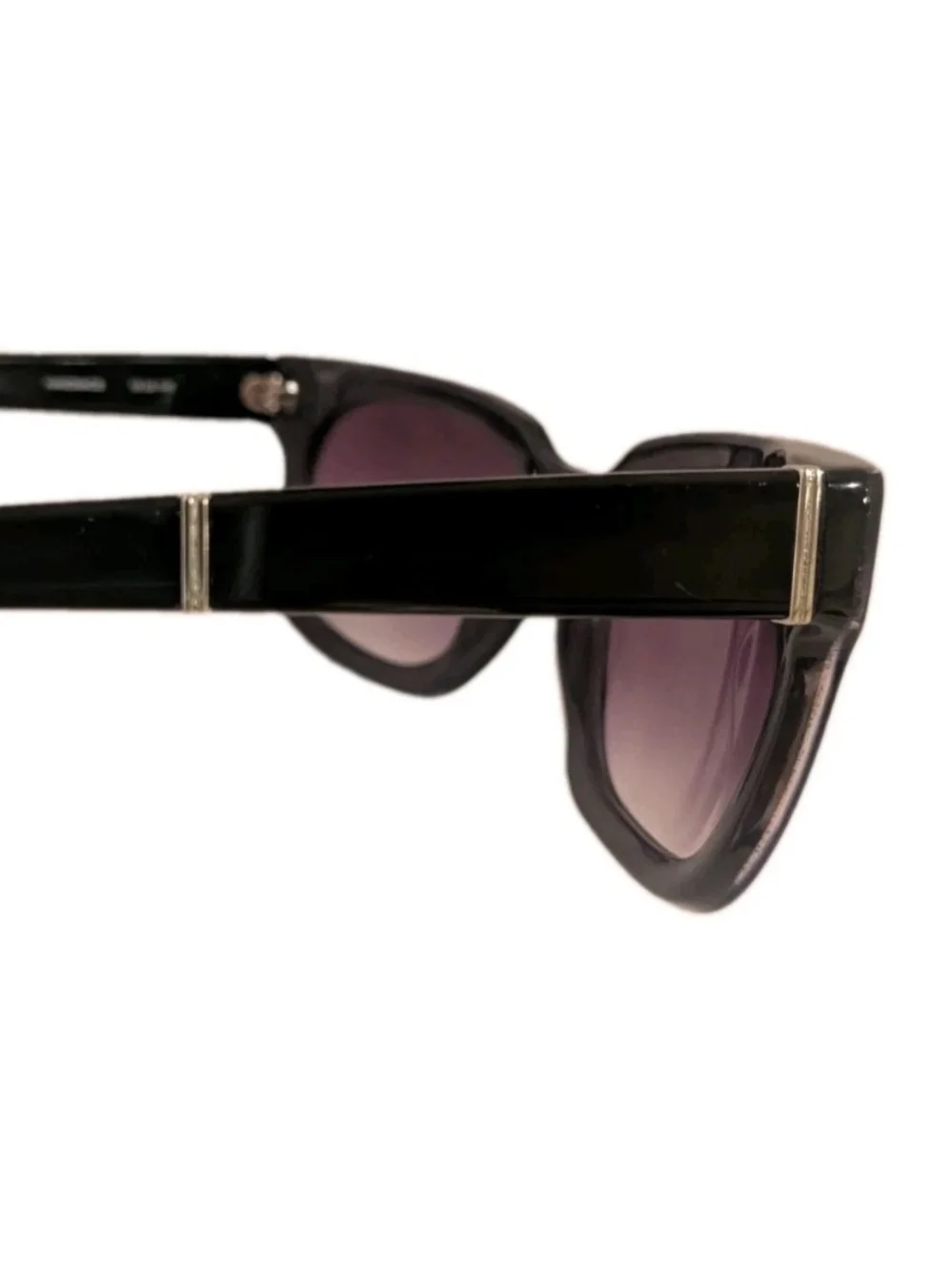 Elie Tahari Black Frame Sunglasses with Purple Gradient Lenses